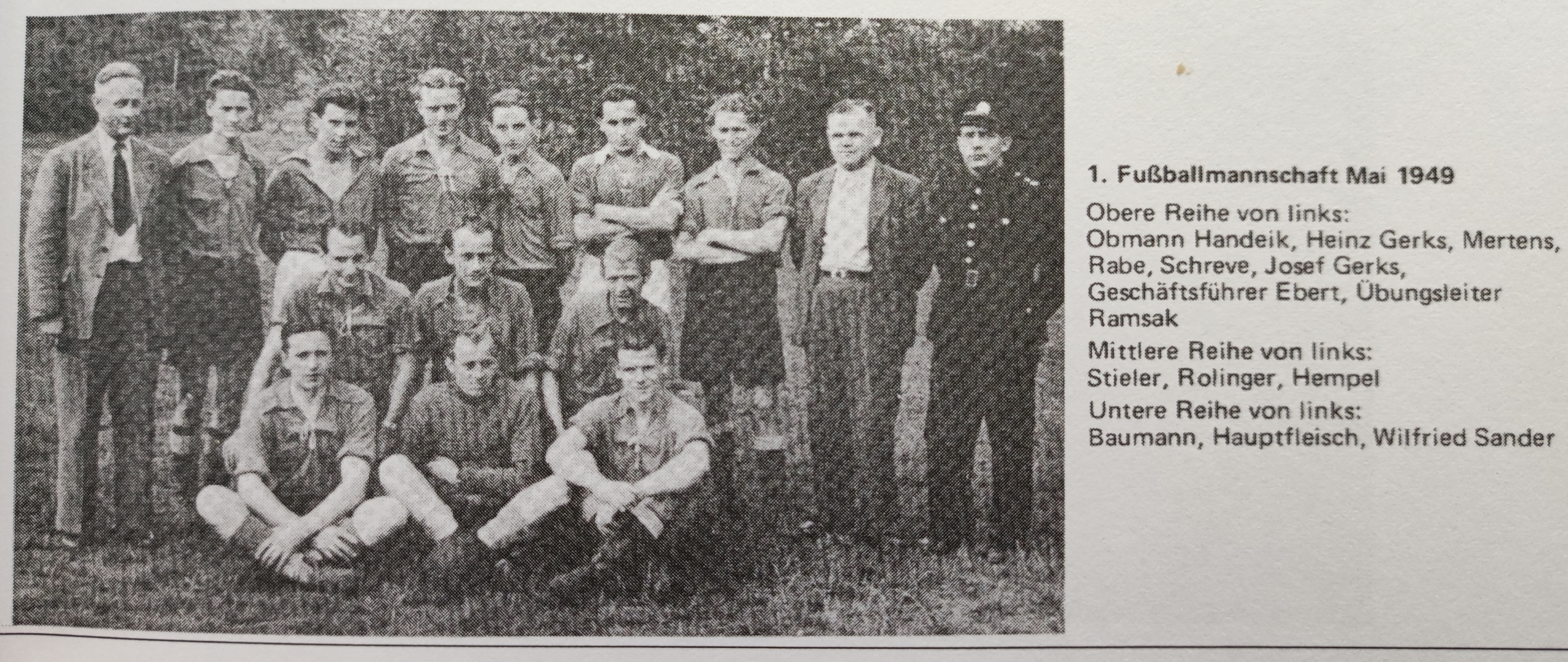 1. Fußballmannschaft Mai 1949