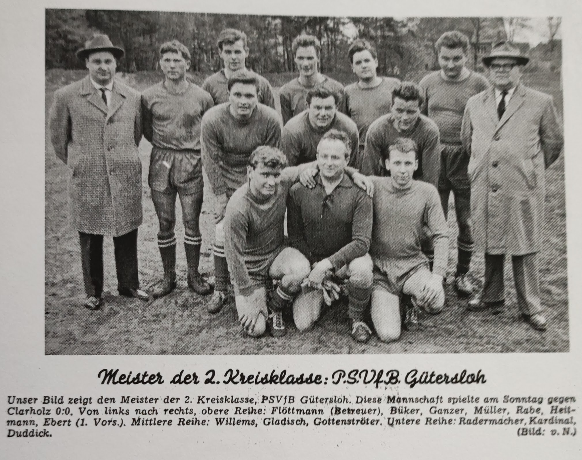 Meister der 2. Kreisklasse: P.S.VfB Gütersloh